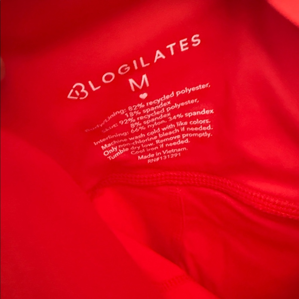 New Blogilates Women's Sweetheart Babydoll Dress - Red - Picture 9 of 11